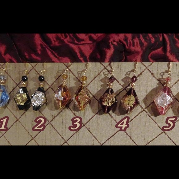 Handcrafted earrings made from diamond-shaped Murano - Picture 13 of 13